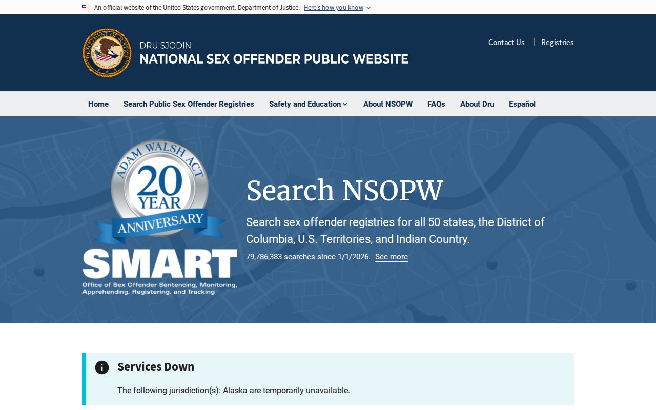 Conejos County sex offender search using the national registry website